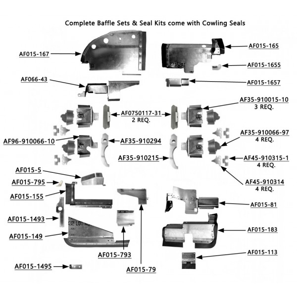 Beechcraft Baron B95-A55/B55 Complete Engine Baffle Set